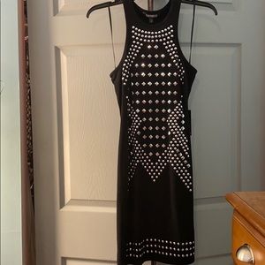 Express black silver stud dress
